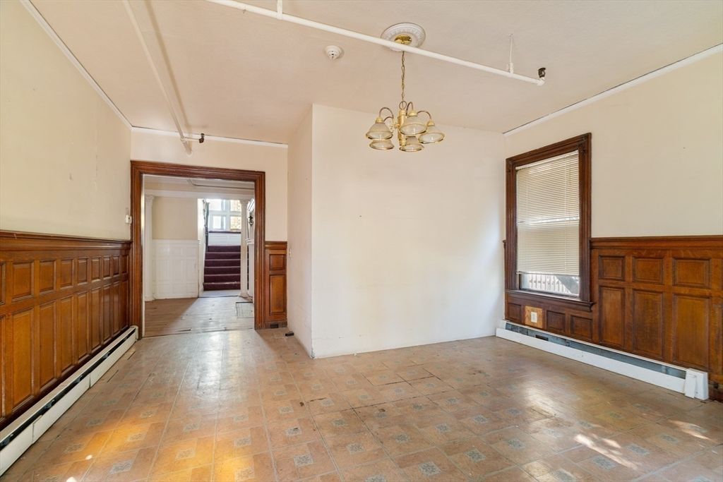 Chandelier, Empty room, Interior