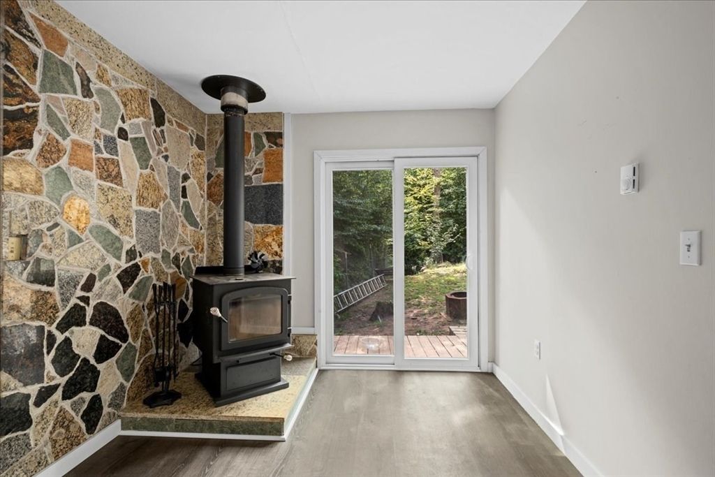 Fireplace, Interior, Stone Walls, Wood Texture Flooring