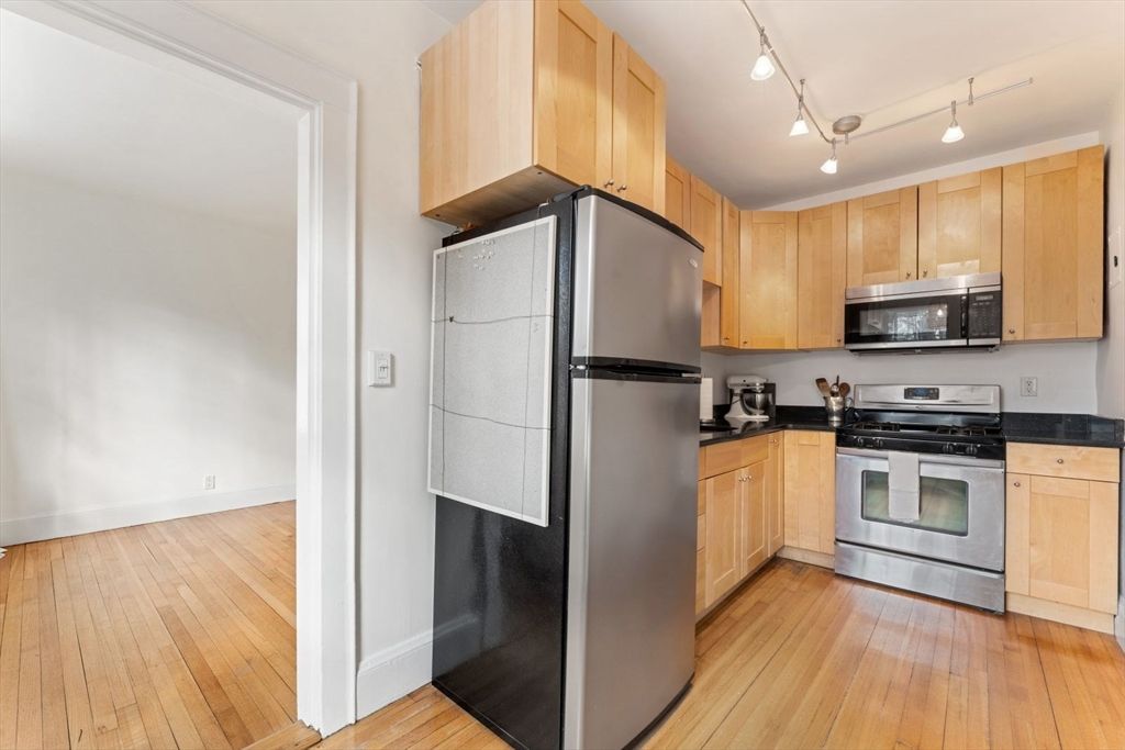 Interior, Kitchen, Stainless Steel Appliances, Wood Texture Flooring