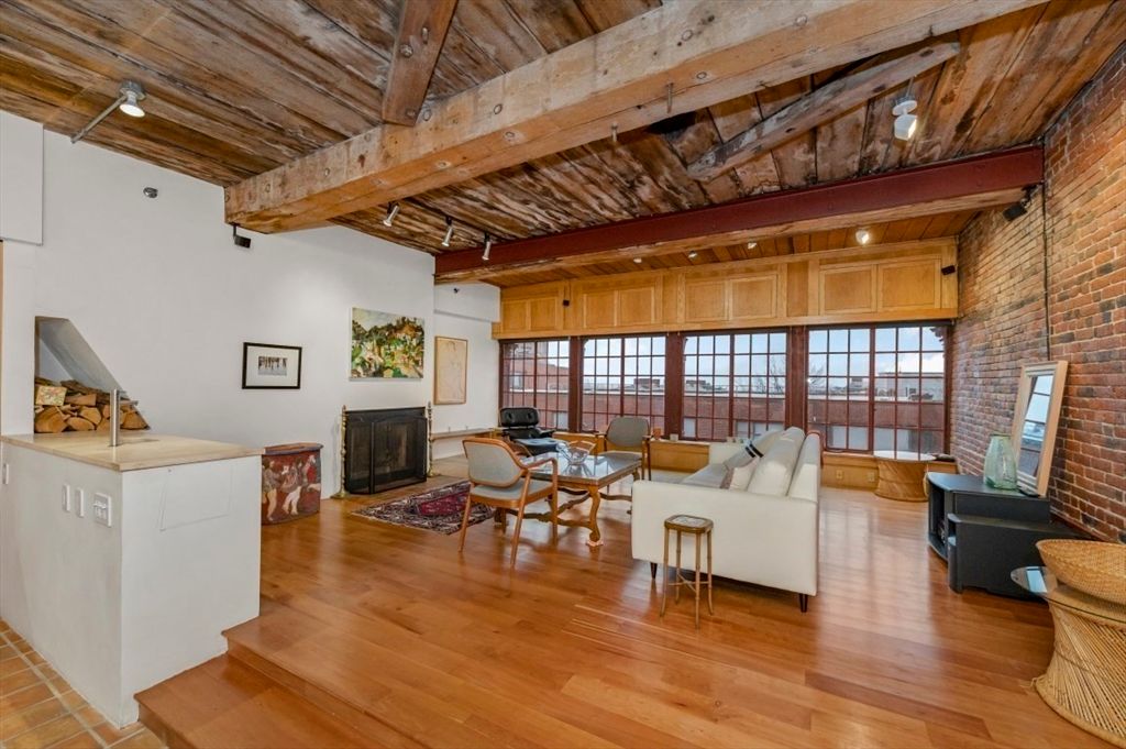 Fireplace, Interior, Living room, Stone Walls, Wooden Beams, Wooden Ceilings, Wood Texture Flooring