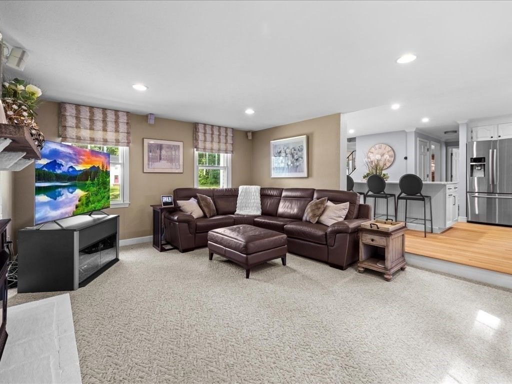 Interior, Kitchen, Living room, Recessed Lighting, Stainless Steel Appliances, Wood Texture Flooring