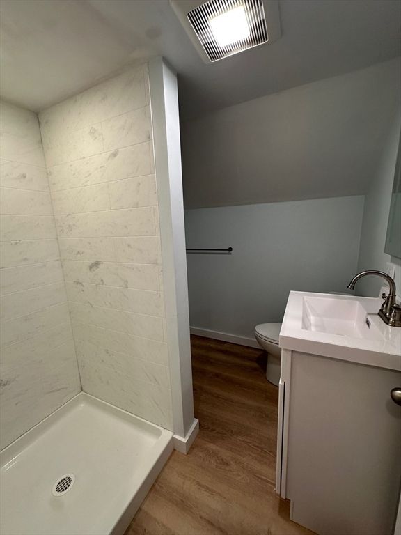 Bathroom, Interior, Marble Walls, Wood Texture Flooring