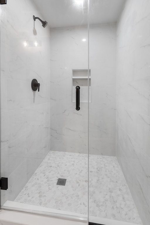 Bathroom, Glass Shower, Interior, Marble Walls