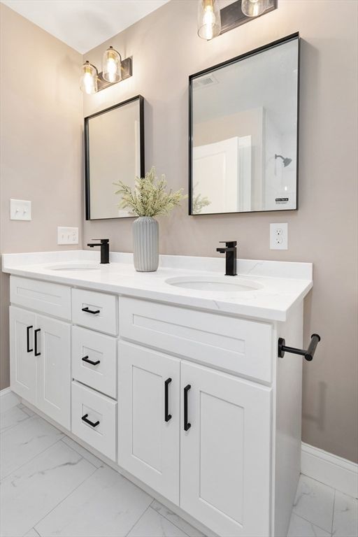 Bathroom, Dual Sink Vanities, Interior, Marble