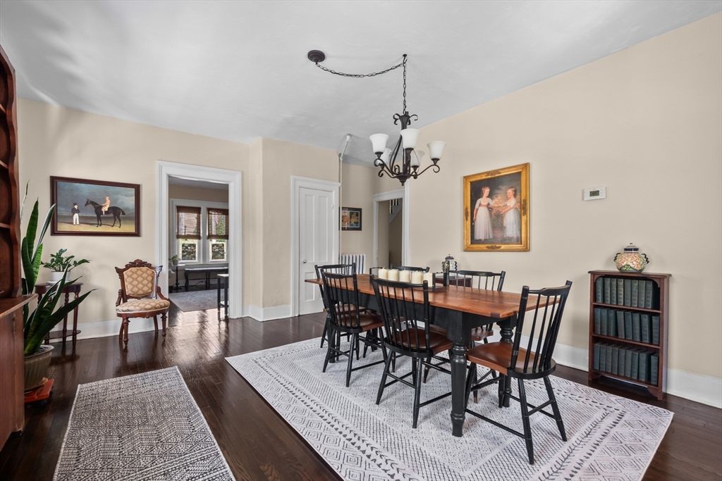 Chandelier, Dining room, Interior, Wood Texture Flooring