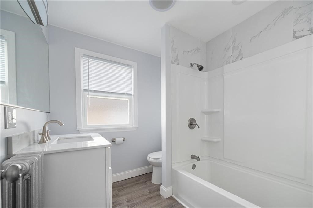 Bathroom, Interior, Marble Walls, Wood Texture Flooring