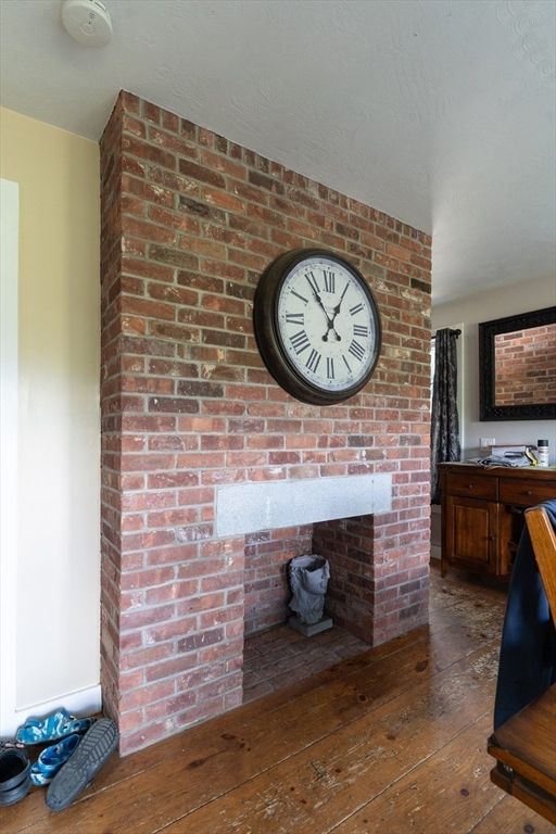 Fireplace, Interior, Stone Walls, Wood Texture Flooring