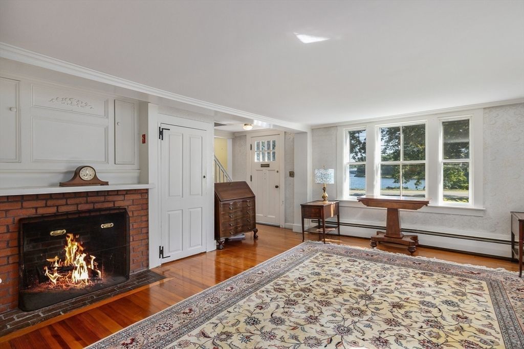 Fireplace, Interior, Wood Texture Flooring