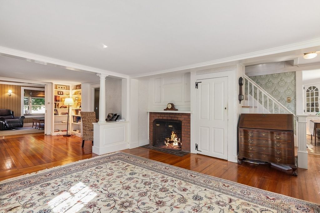 Fireplace, Interior, Wood Texture Flooring