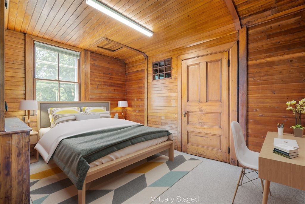 Bedroom, Home Office, Interior, Wooden Ceilings, Wooden Walls