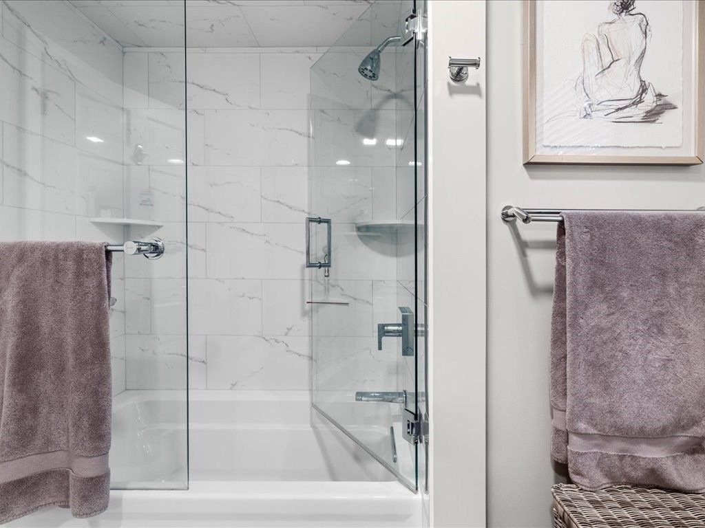 Bathroom, Glass Shower, Interior, Marble Walls