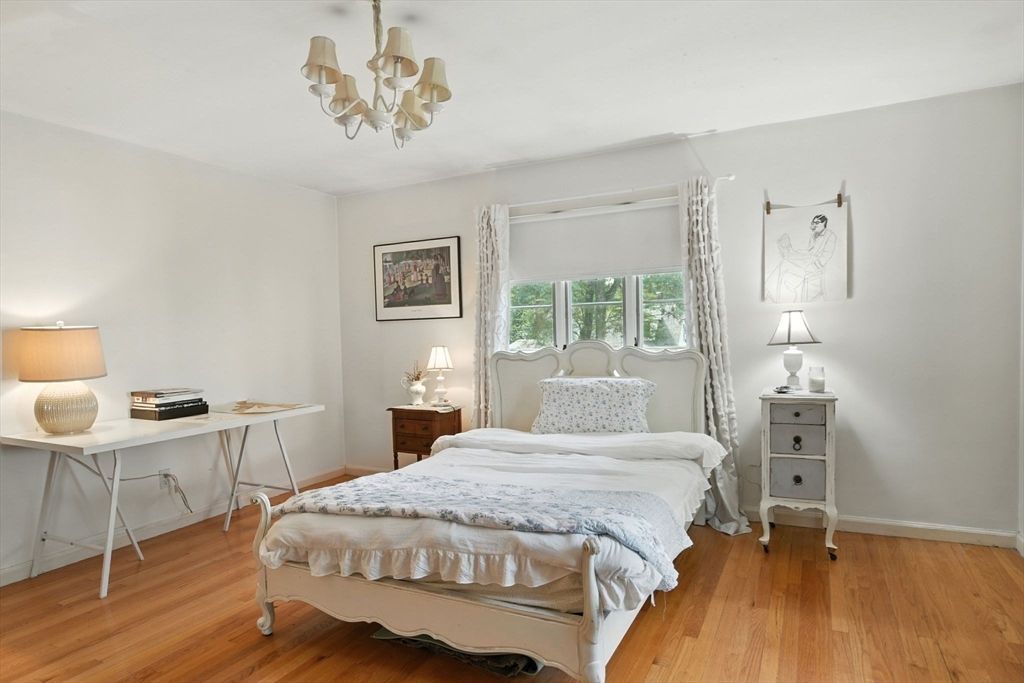Bedroom, Chandelier, Interior, Wood Texture Flooring
