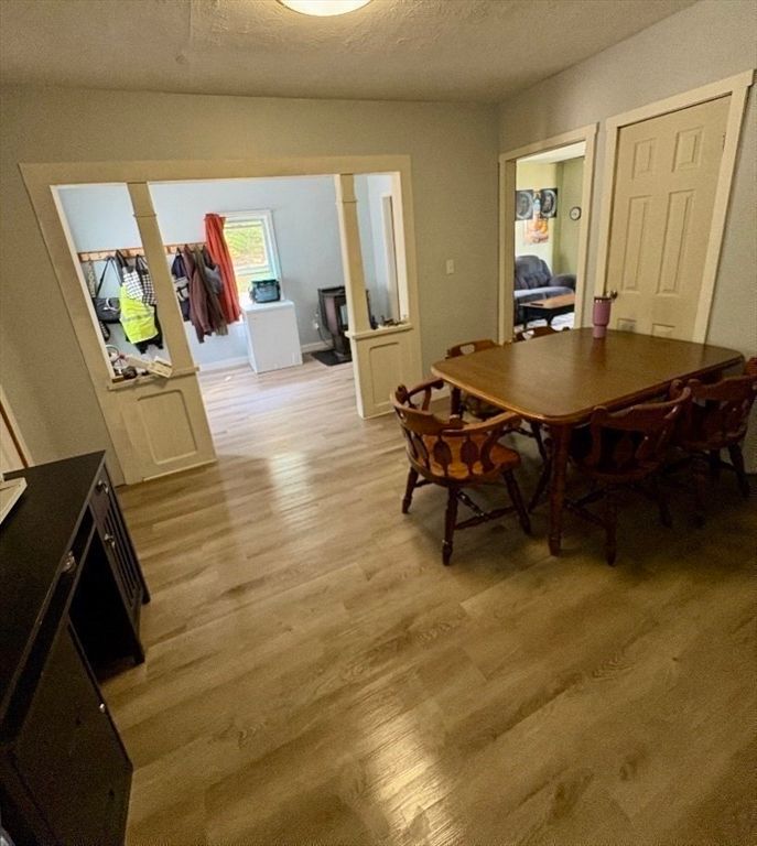 Dining room, Interior, Wood Texture Flooring