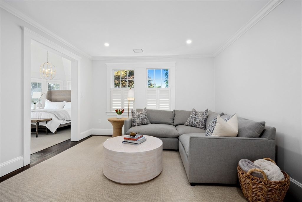 Bedroom, Interior, Pendant Lights, Recessed Lighting, Wood Texture Flooring