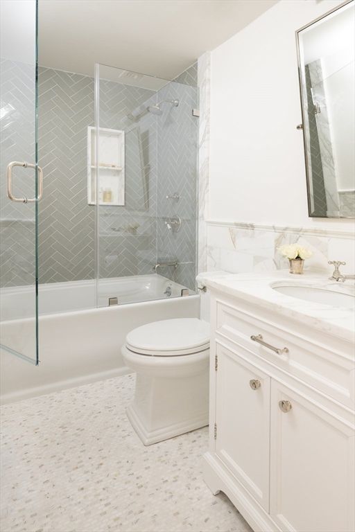 Bathroom, Glass Shower, Interior, Marble Walls