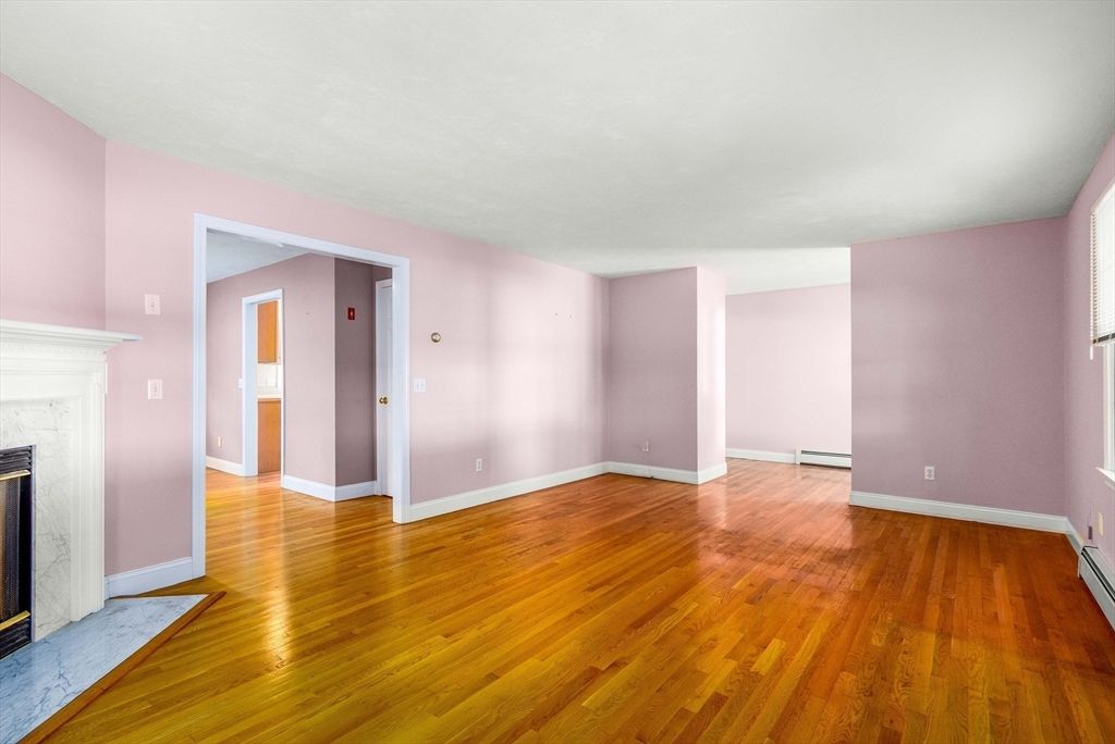 Empty room, Fireplace, Interior, Wood Texture Flooring