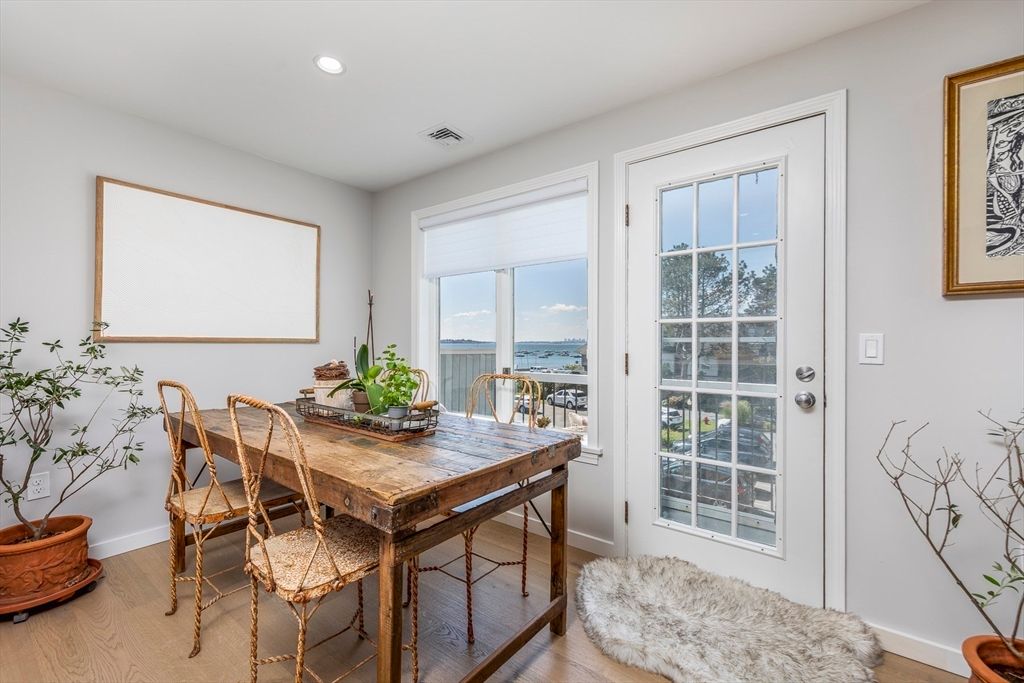 Dining room, Interior, Recessed Lighting, Water, Wood Texture Flooring