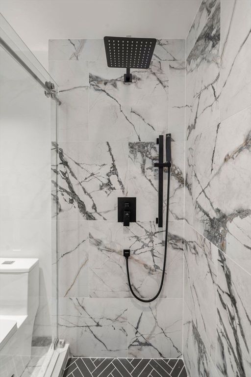 Bathroom, Glass Shower, Interior, Marble Walls