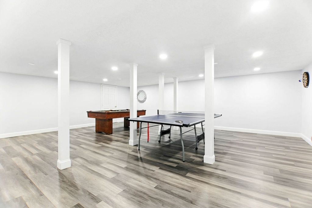 Game Room, Interior, Pendant Lights, Recessed Lighting, Wood Texture Flooring