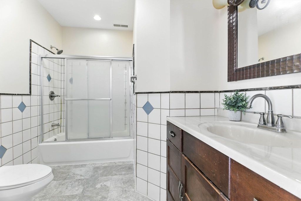 Bathroom, Glass Shower, Interior, Marble, Recessed Lighting