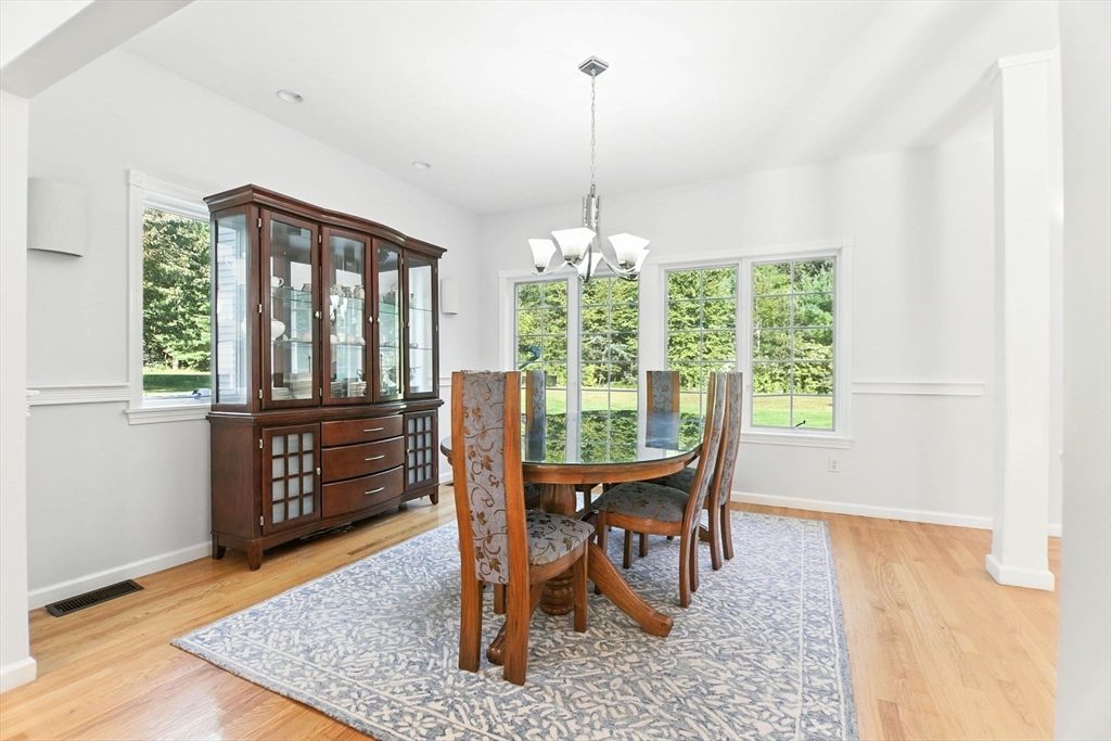 Chandelier, Dining room, Interior, Wood Texture Flooring