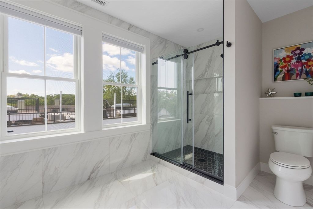 Bathroom, Glass Shower, Interior, Marble, Marble Walls