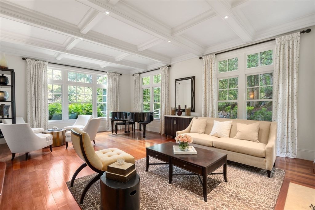 Interior, Living room, Piano, Recessed Lighting, Wood Texture Flooring