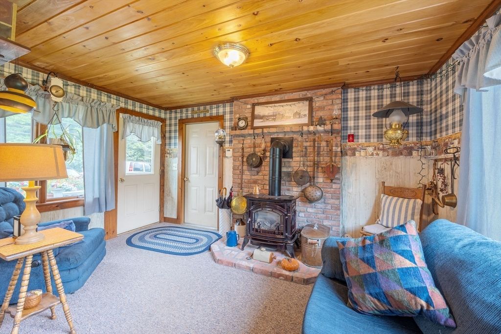 Fireplace, Interior, Wooden Ceilings