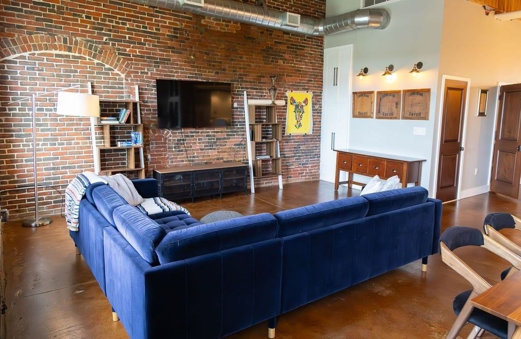 Interior, Living room, Stone Walls, Wood Texture Flooring