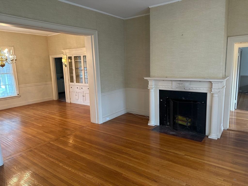 Empty room, Fireplace, Interior, Wood Texture Flooring