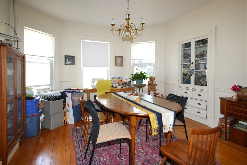 Chandelier, Dining room, Interior, Wood Texture Flooring
