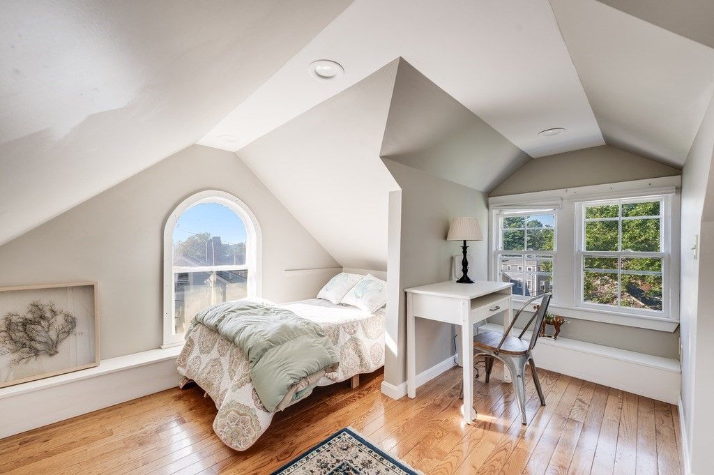 Bedroom, Home Office, Interior, Recessed Lighting, Wood Texture Flooring
