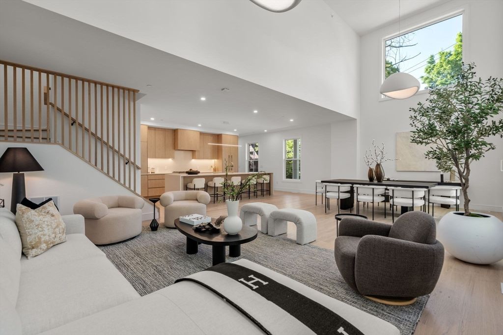 Dining room, Interior, Kitchen, Living room, Pendant Lights, Recessed Lighting, Wood Texture Flooring