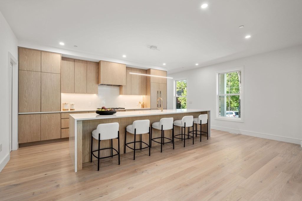 Interior, Kitchen, Recessed Lighting, Wood Texture Flooring