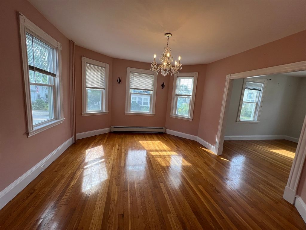 Chandelier, Empty room, Interior, Wood Texture Flooring