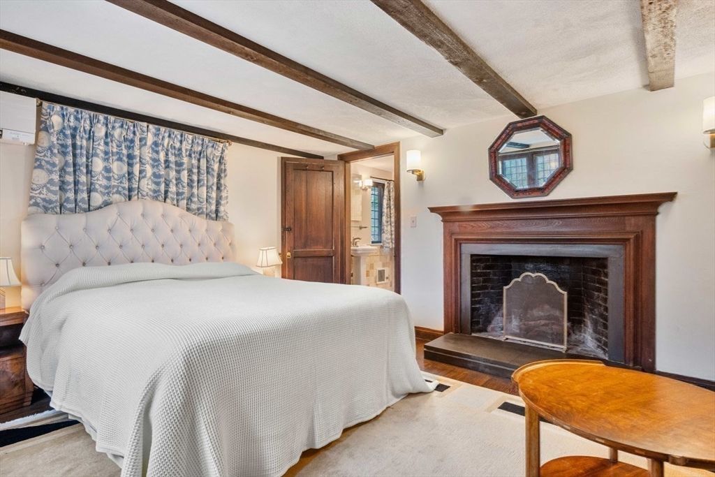 Bedroom, Fireplace, Interior, Wooden Beams