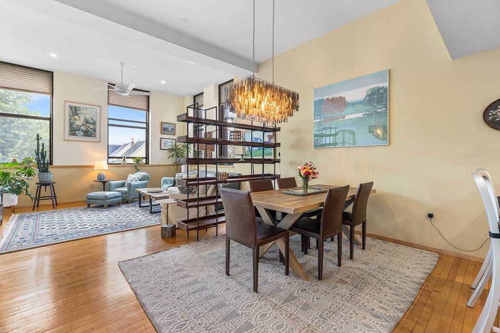 Chandelier, Dining room, Interior, Pendant Lights, Recessed Lighting, Wood Texture Flooring