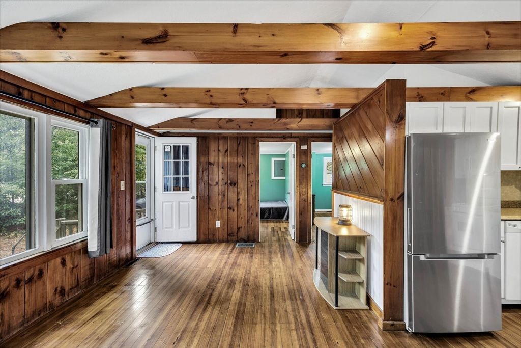Interior, Kitchen, Wooden Beams, Wood Texture Flooring, Wooden Walls