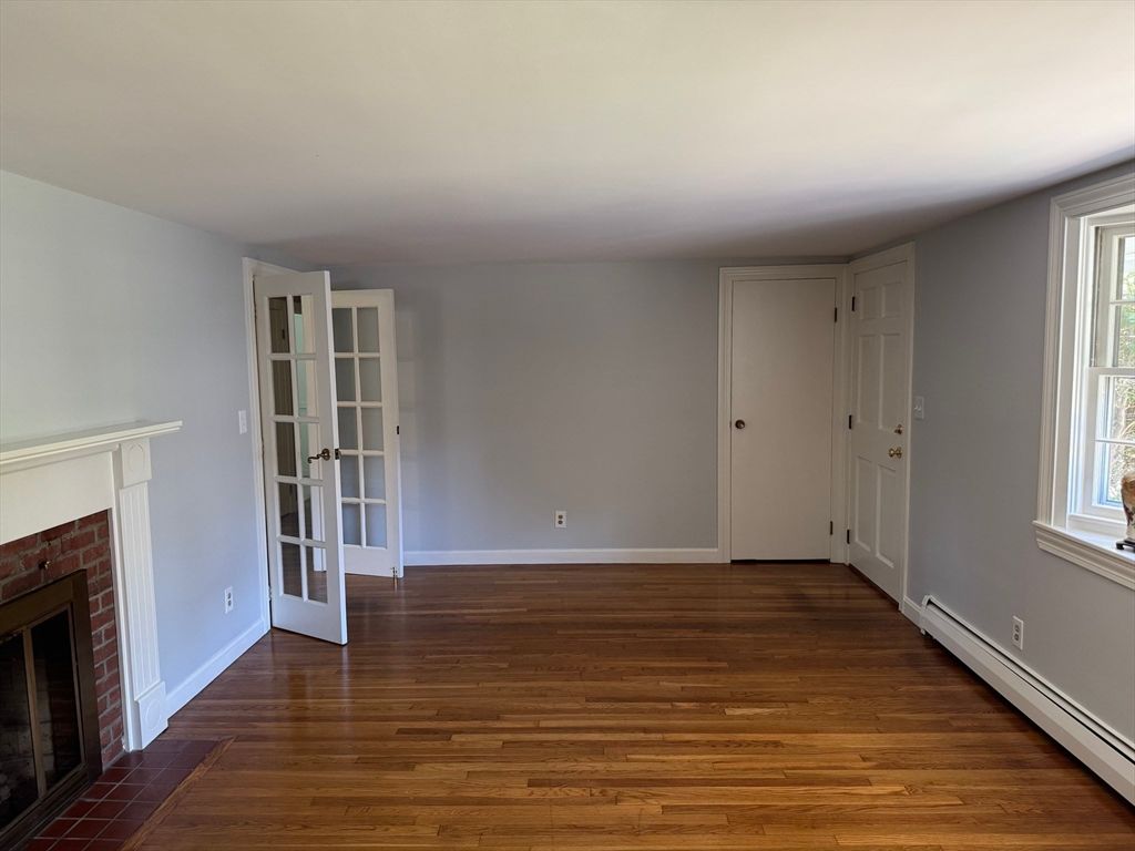 Empty room, Fireplace, Interior, Wood Texture Flooring