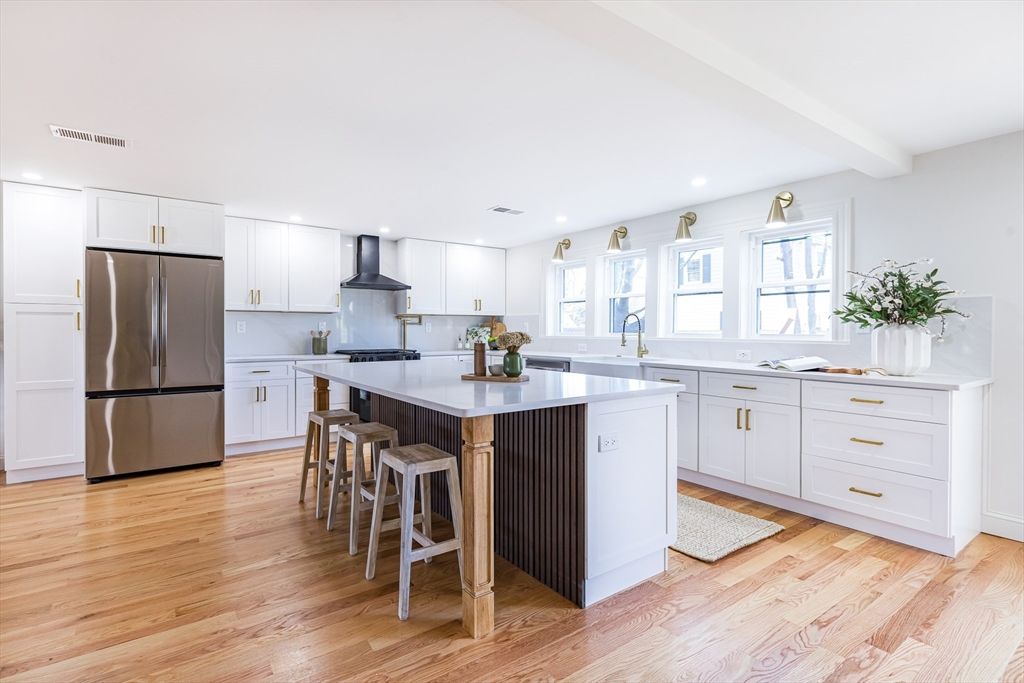 Interior, Kitchen, Recessed Lighting, Wood Texture Flooring