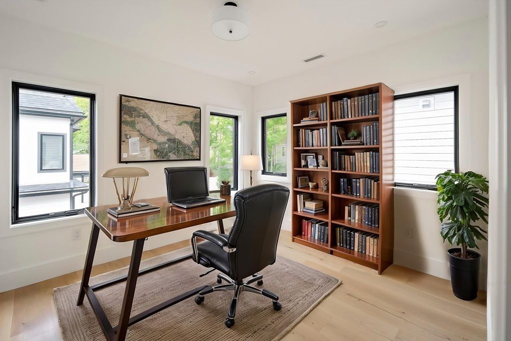 Home Office, Interior, Wood Texture Flooring