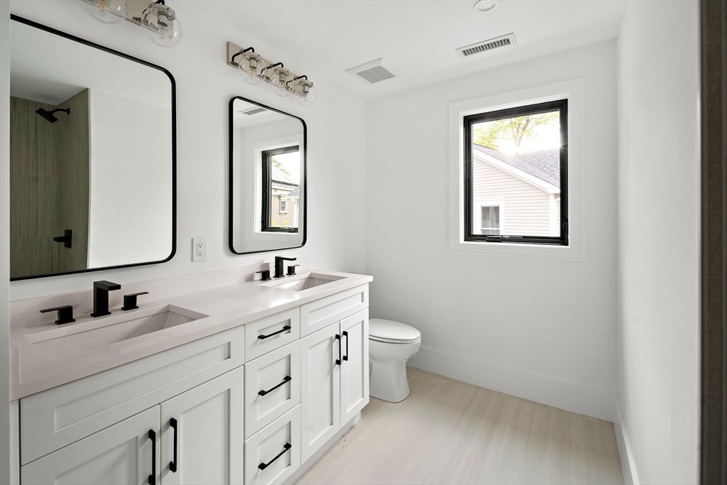Bathroom, Dual Sink Vanities, Interior, Wood Texture Flooring
