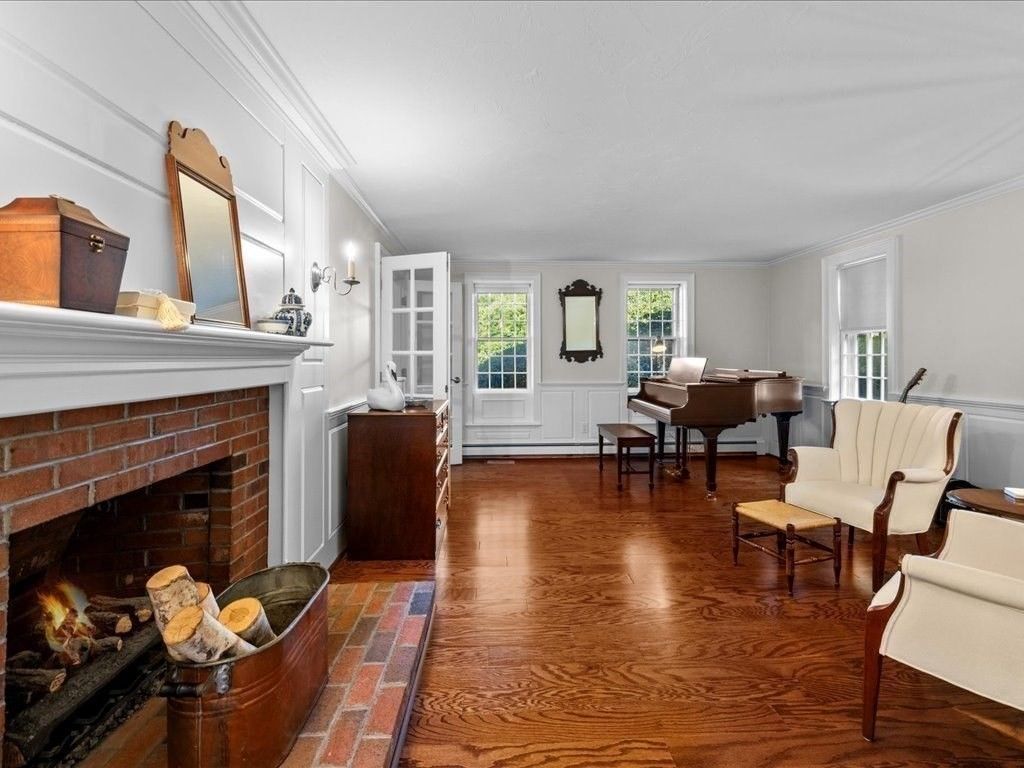 Fireplace, Interior, Piano, Wood Texture Flooring