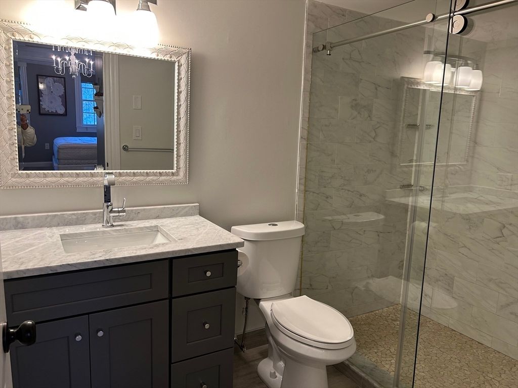 Bathroom, Glass Shower, Interior, Marble Walls