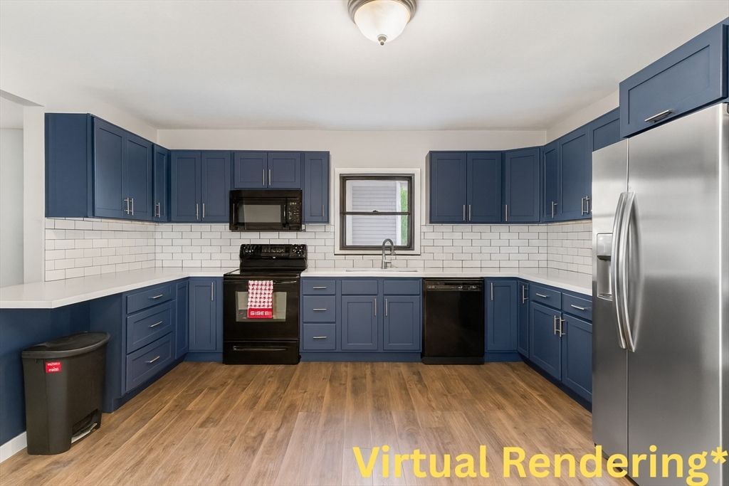 Interior, Kitchen, Stainless Steel Appliances, Wood Texture Flooring