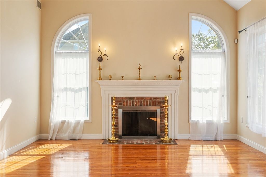 Fireplace, Interior, Wood Texture Flooring