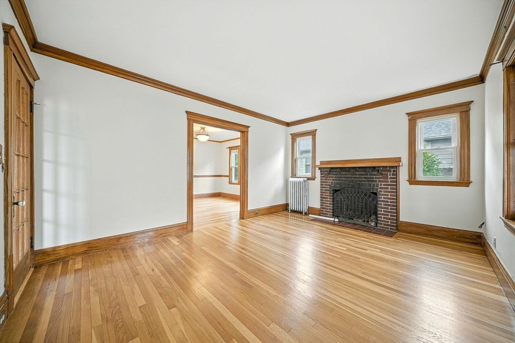 Empty room, Fireplace, Interior, Wood Texture Flooring