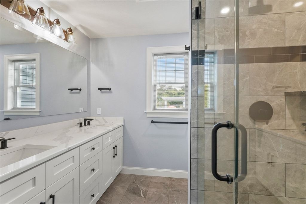 Bathroom, Dual Sink Vanities, Glass Shower, Interior