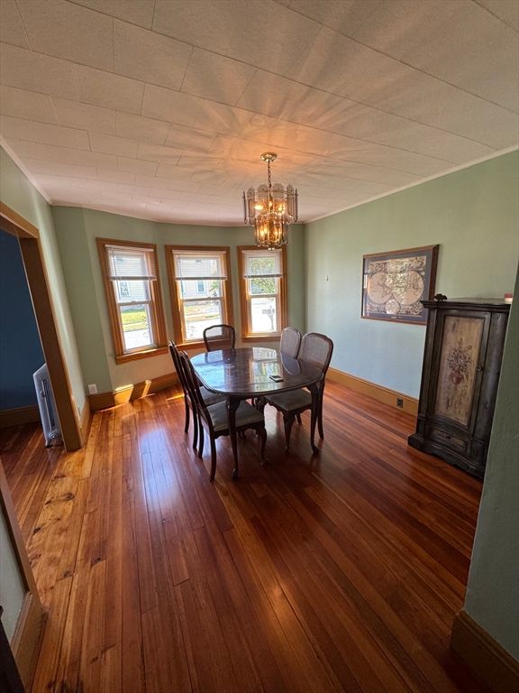Chandelier, Dining room, Interior, Wood Texture Flooring