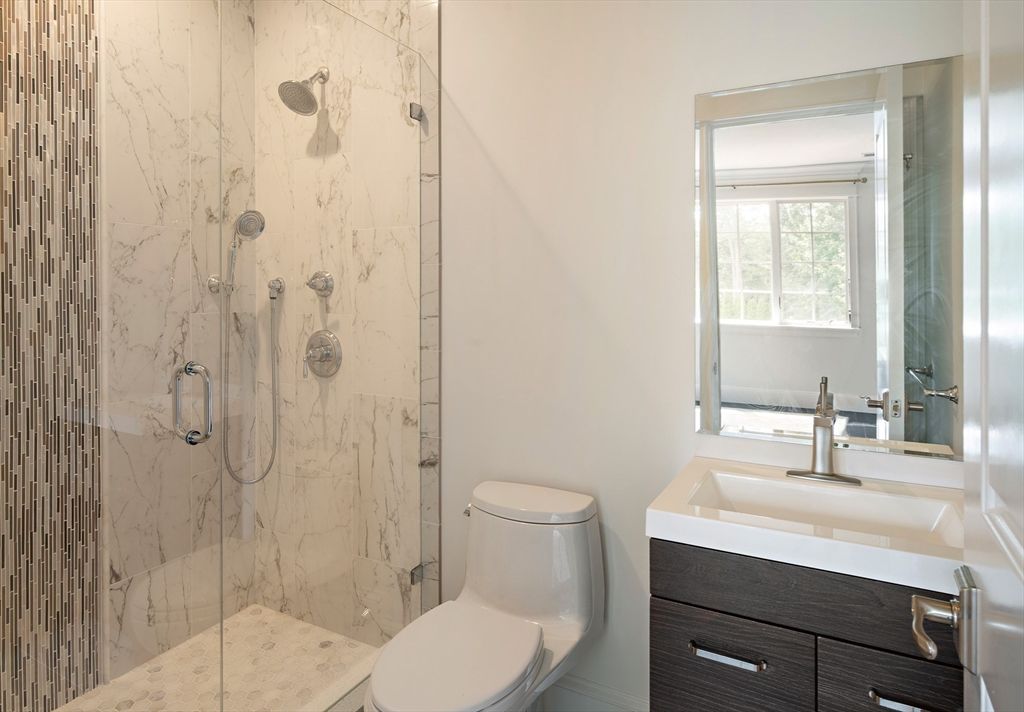 Bathroom, Glass Shower, Interior, Marble Walls